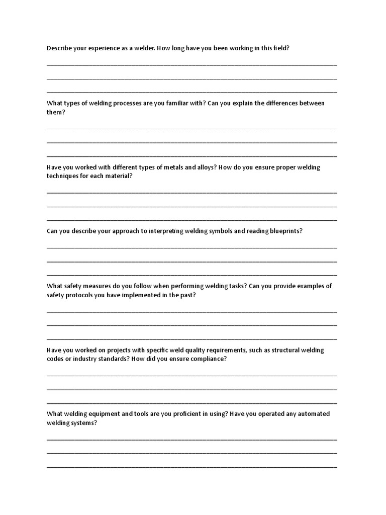 Welding Questions Pdf Welding Construction