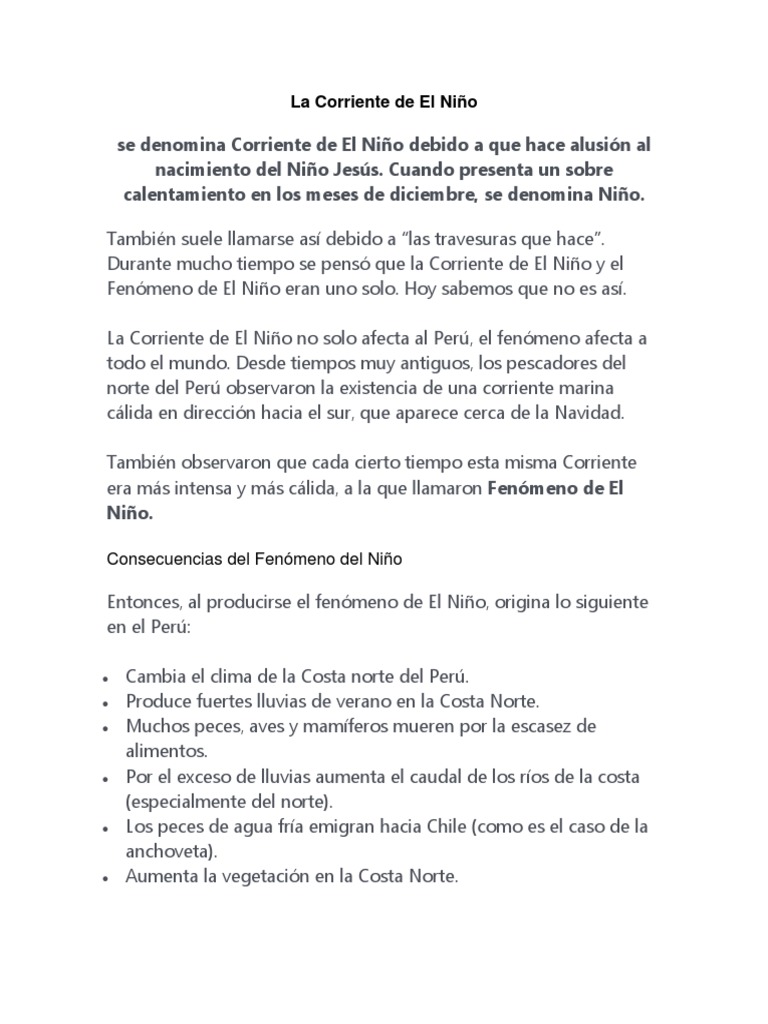 La Corriente de El Niño | PDF