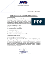 Certificado Operatividadde Volquete