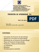 Proyectos de Aprendizaje P.A: Prof. Msc. Marco Oscar Nieto Mesa