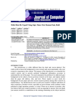 Template Journal of Computer Science Advancements