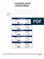 2023 SHC - Diag Exam Answer Sheet - With Items