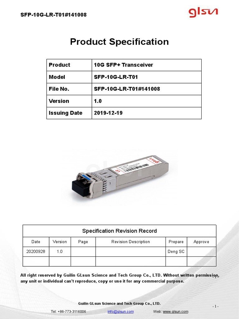 10G SFP+ Transceiver | PDF | Electronic Engineering