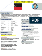 CV Sample For All Type of Categories