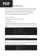 Reference Guide - Dictionaries