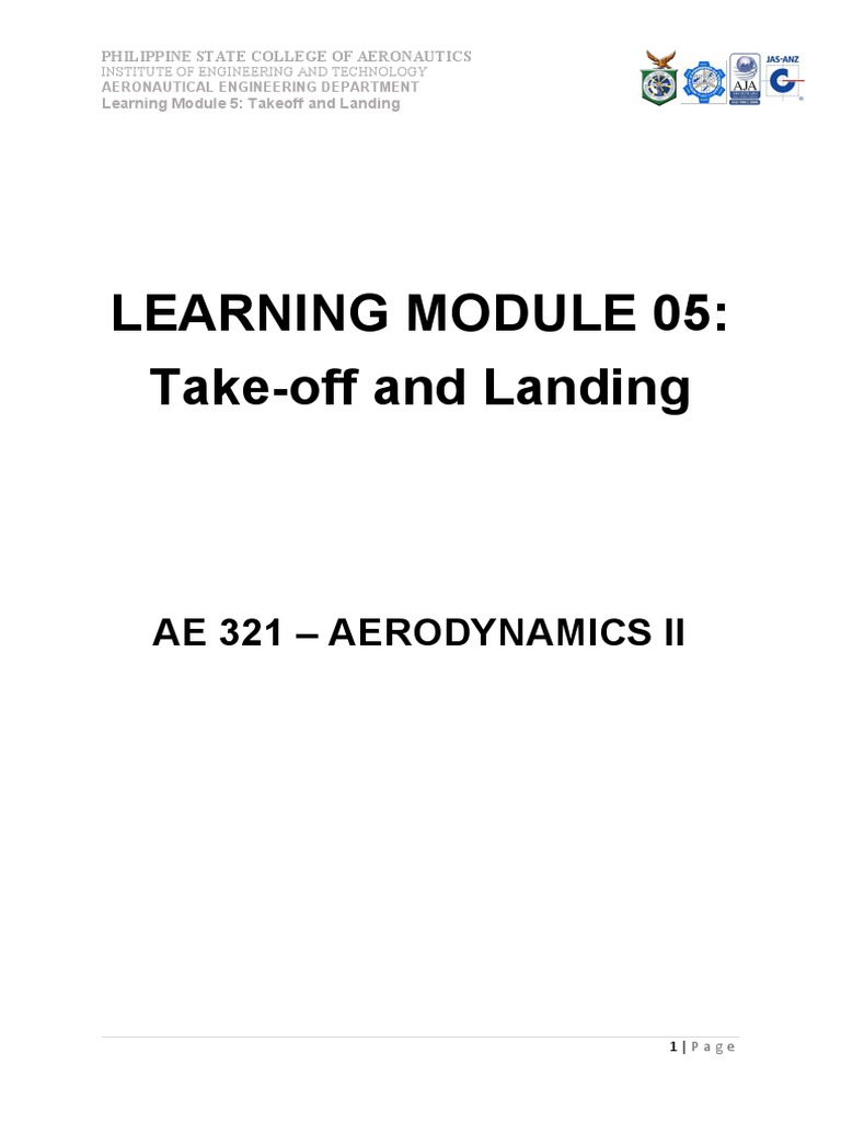 AE 321: Takeoff and Landing Module | PDF | Force | Lift (Force)
