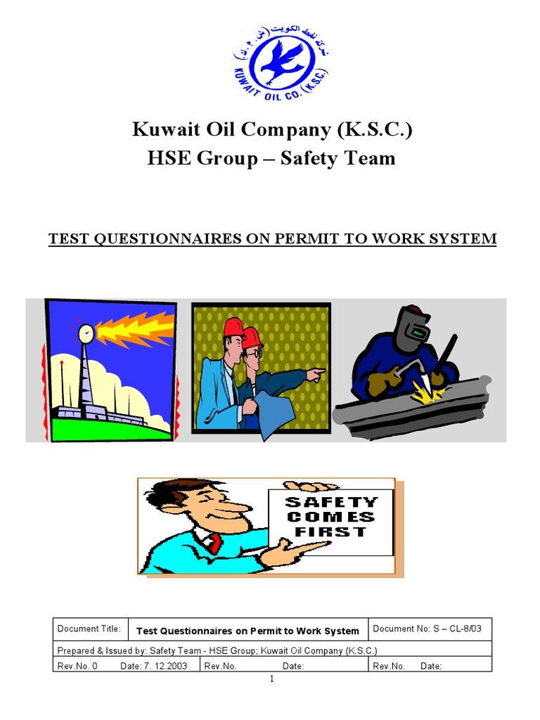 PTW System Test Questionnaires | PDF | Gases | Occupational Safety And ...