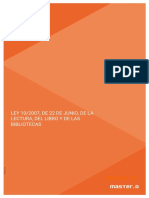 Ley 10-2007 de 22 de Junio de La Lectura. Del Libro y de Las Bibliotecas