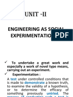 Unit - Ii: Engineering As Social Experimentation