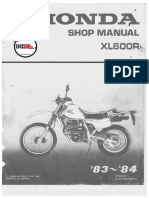 Honda XL600R 1983 1984 Service Manual