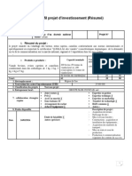 Profil Projet D'investissement (Résumé)