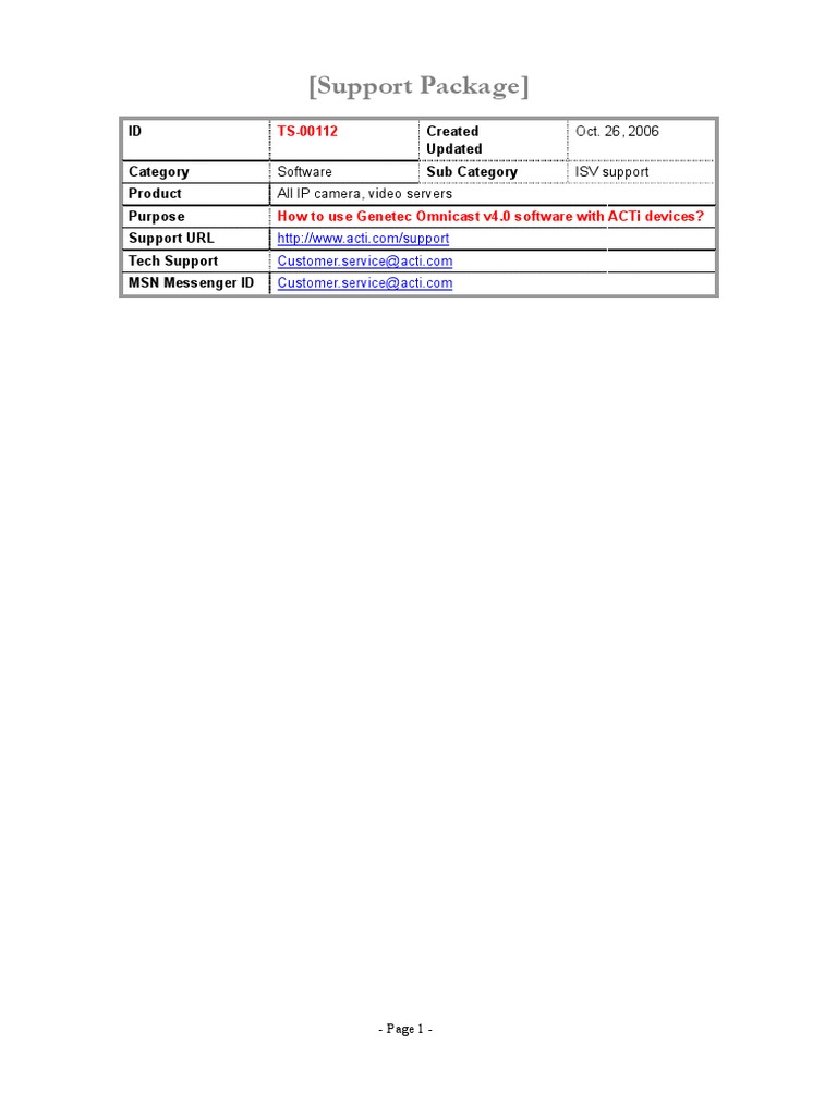 Ts 00112 how to use genetec omnicast v4 0 software with acti devices