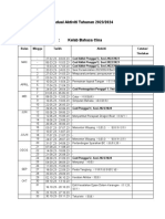 Jadual Aktiviti Tahunan Kelab BC 2023