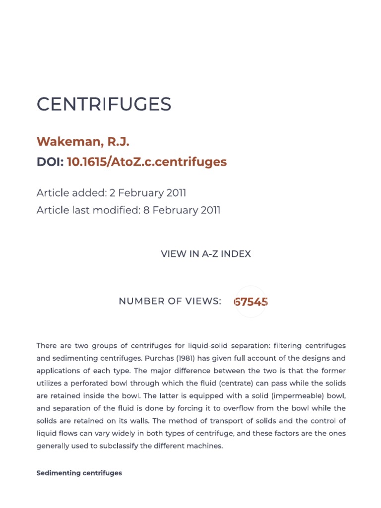 Centrifuge | PDF