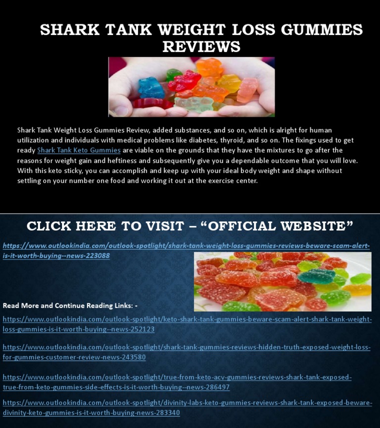Shark Tank Weight Loss Gummies Reviews PDF