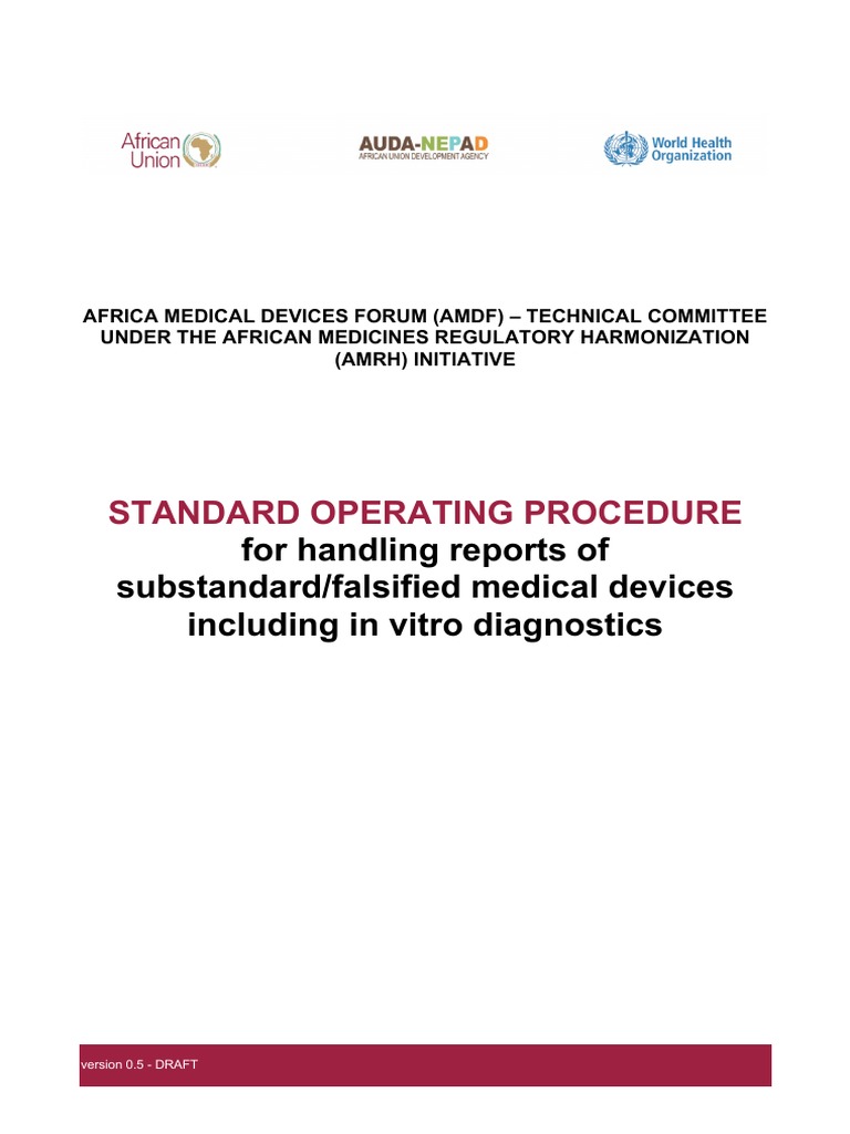 Annex 4 SOP AMDF SF Reporting v5 PDF Medical Device Risk