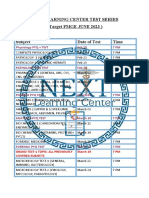 Next Learning Center Test Series (Target FMGE JUNE 2023) Subject Date of Test Time
