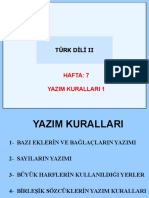 Hafta Yazim Kurallari