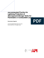 Recommended Practice For Lightning Protection of Aboveground Storage Tanks For Flammable or Combustible Liquids