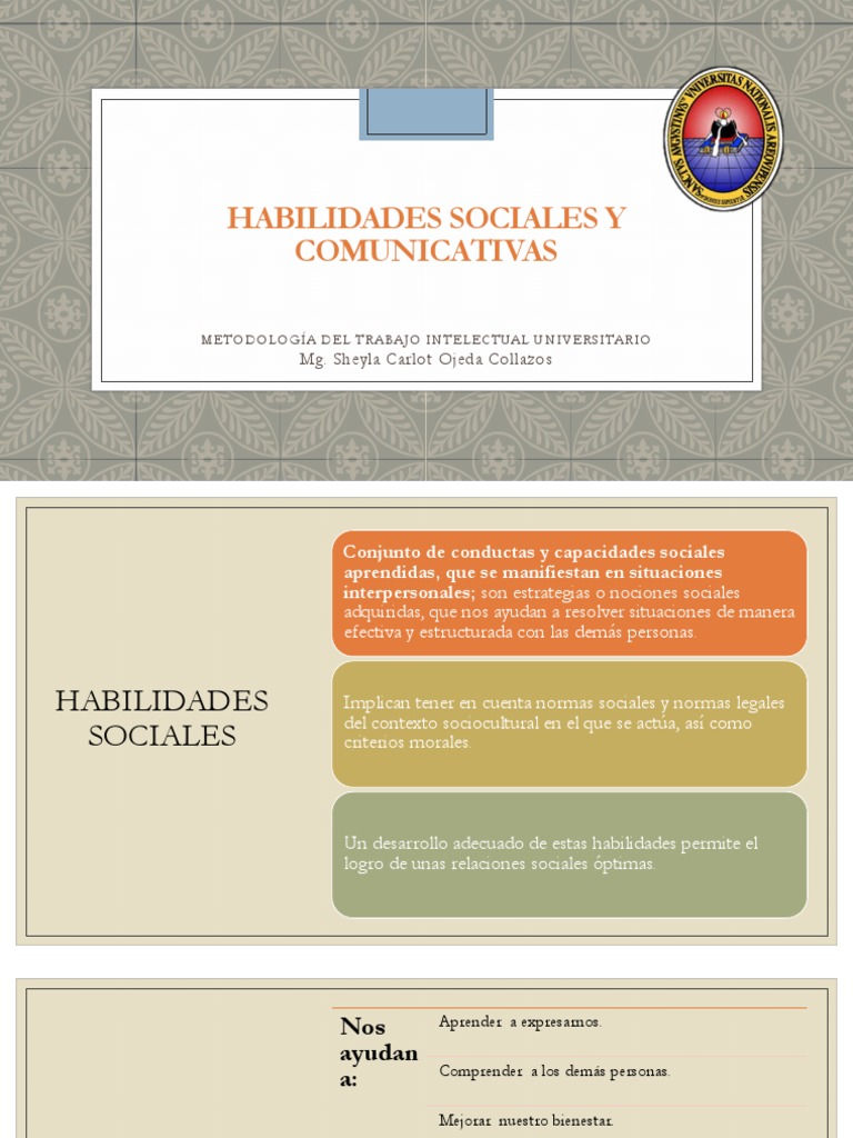 Habilidades Sociales y Comunicativas | PDF | Comunicación no verbal ...