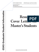 GSAS Masters Resume Cover Letters