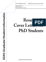 GSAS PHD Resume Cover Letters