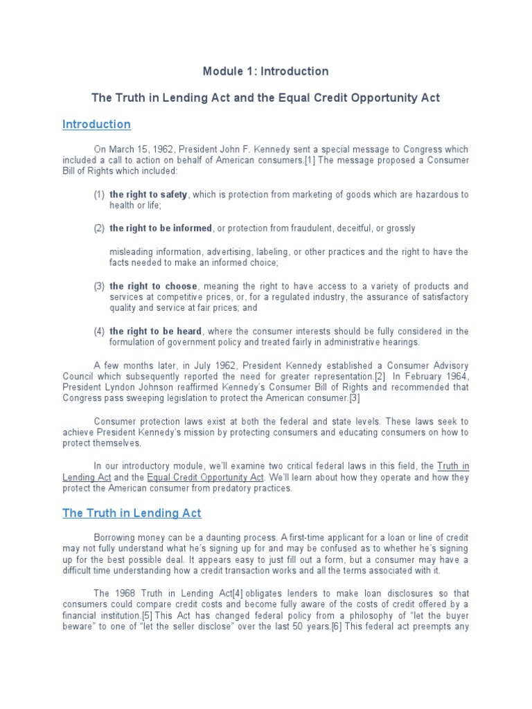 What Does The Equal Credit Opportunity Act Do