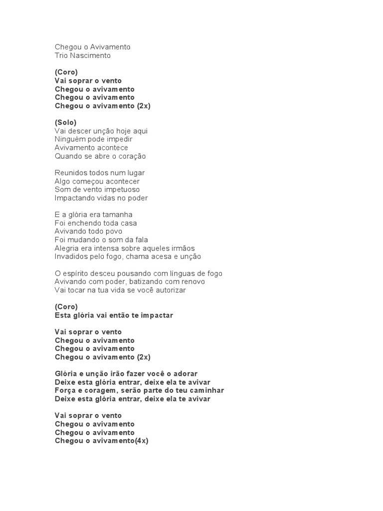 Letra do Hino 