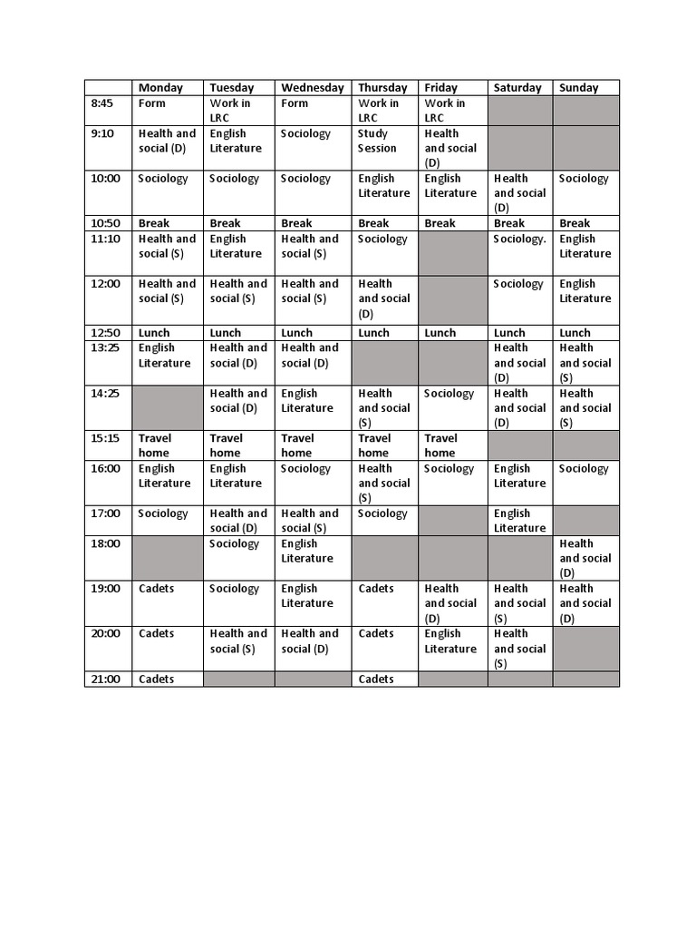 Revision Timetable | PDF