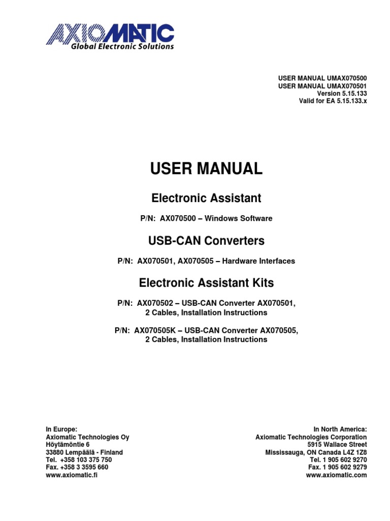 Axiomatic Electronic Assistant User Manual | PDF | Installation ...