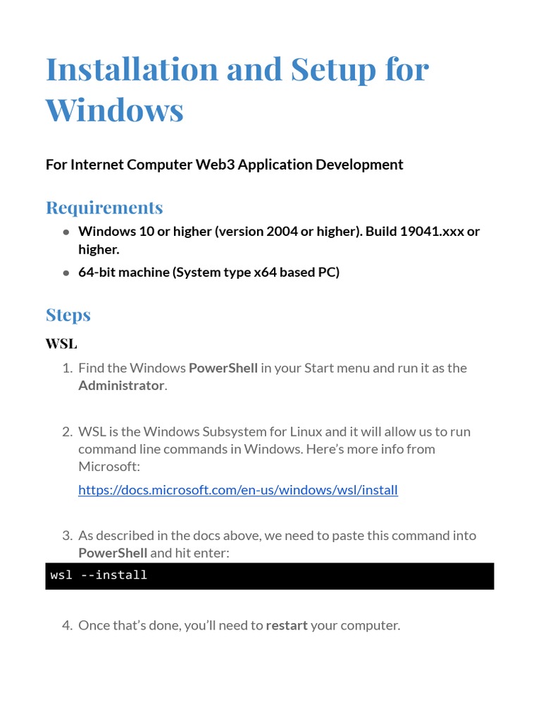 Installation and Setup For Windows-1 | Download Free PDF | Microsoft