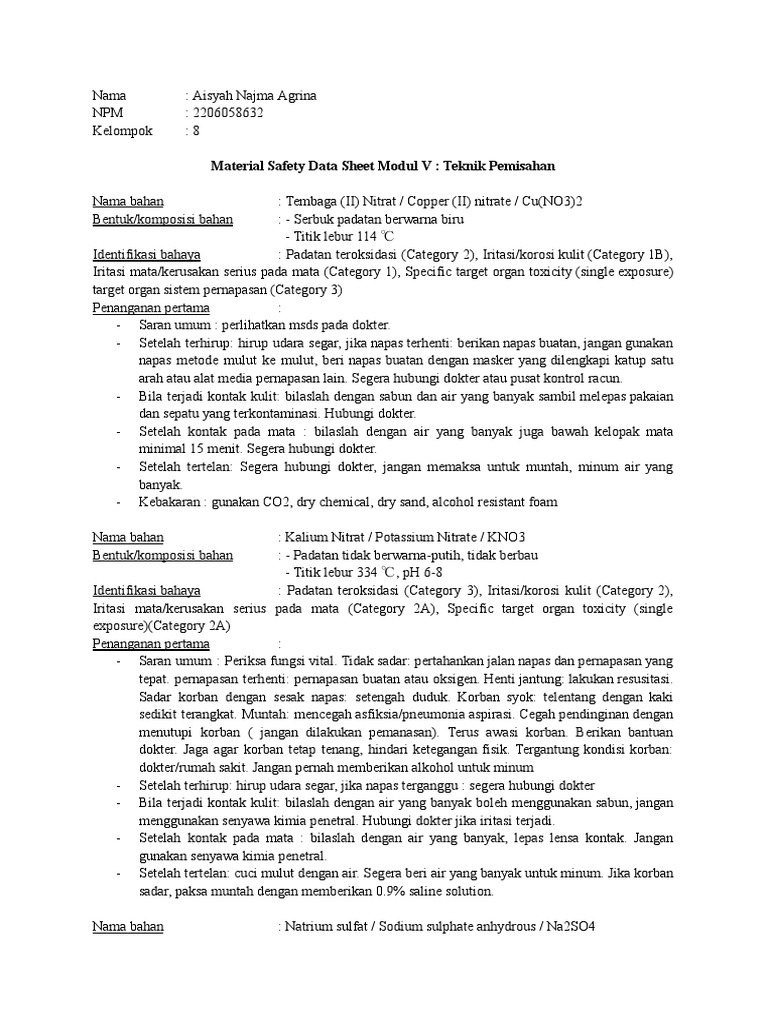 Msds Modul 5 Tambahan 4 Pdf
