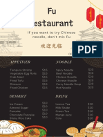 Beige & Red Illustration Chinese Food Menu 