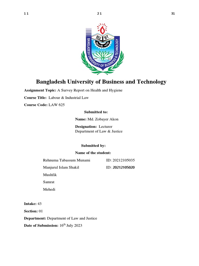 Labour Law Pdf Occupational Safety And Health Hygiene