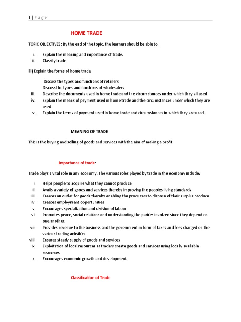 Understanding Home Trade Essentials | PDF | Retail | Supermarket