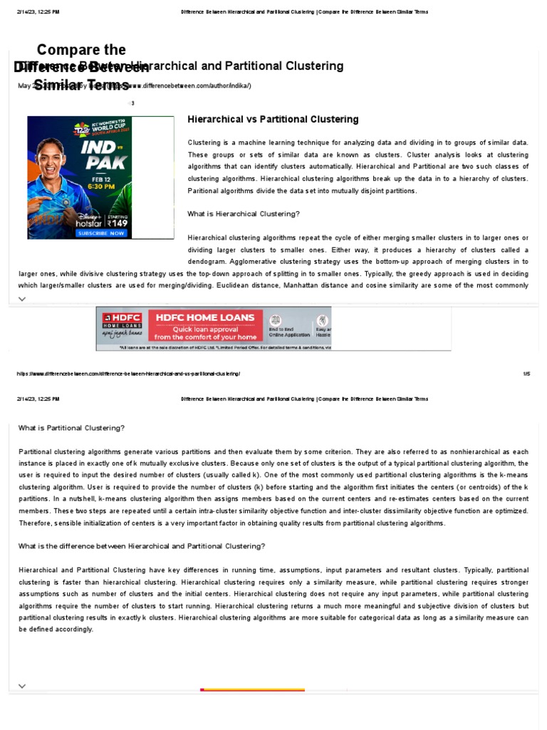 Hierarchical and Partitional Clustering | PDF | Cluster Analysis ...