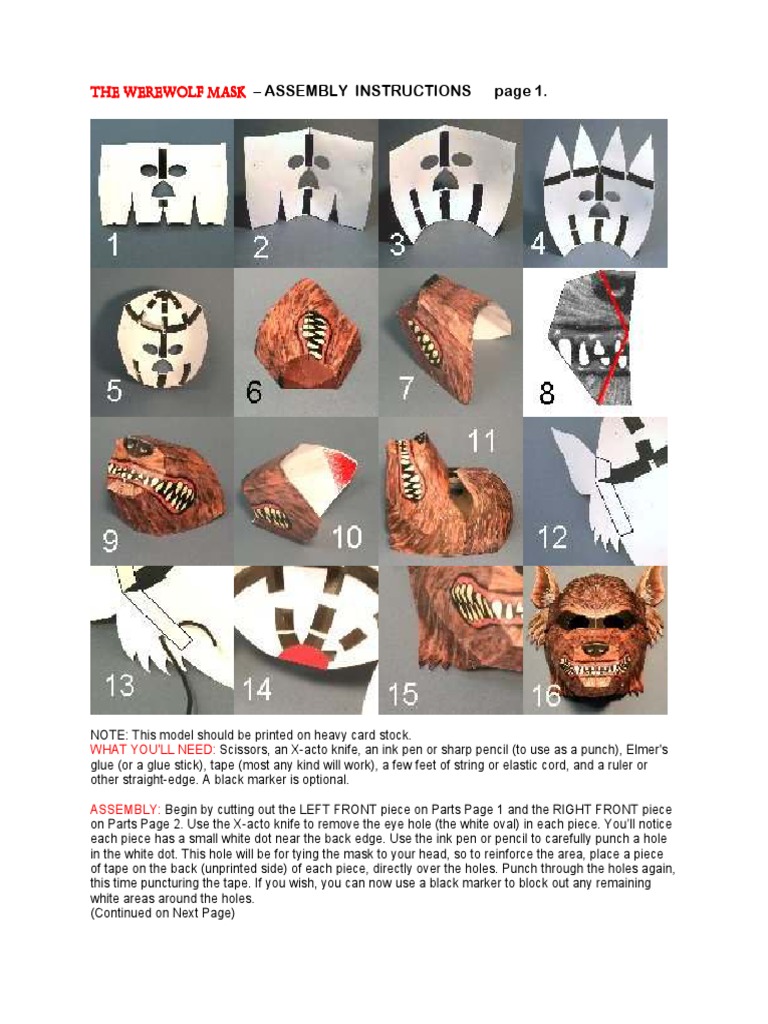 Werewolf Mask Inst PDF