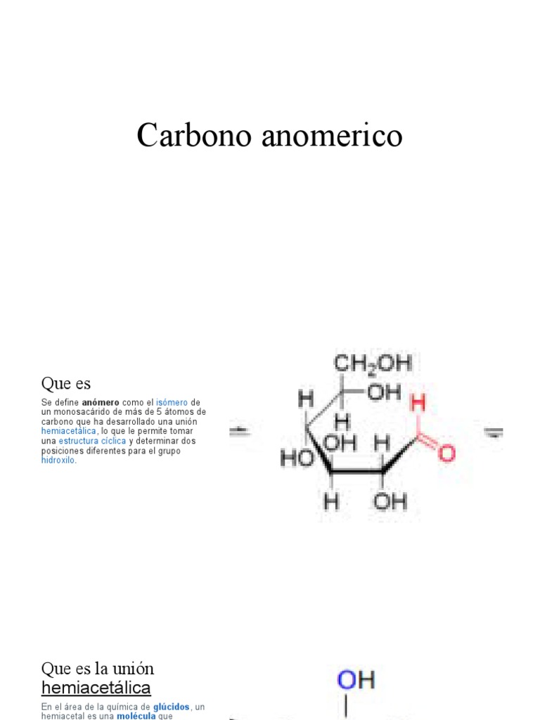 Definición de Carbono Anomérico | PDF | Carbohidratos | Polisacárido