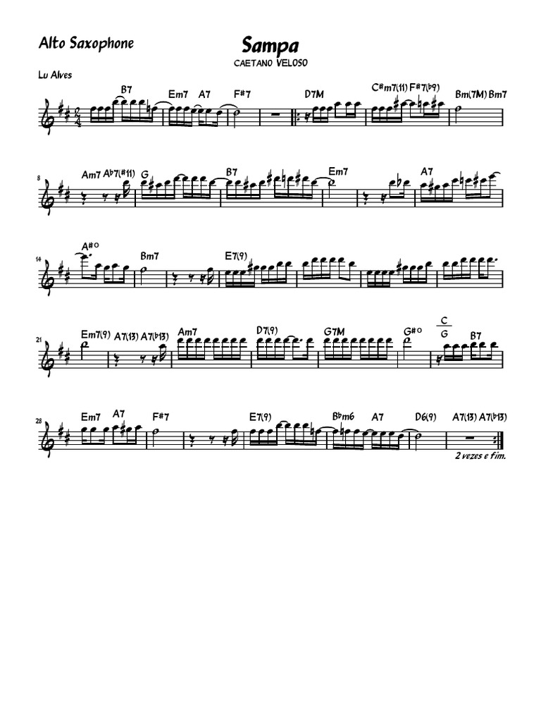 Saxophone Sheet Music: Sampa | PDF