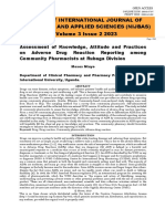 Assessment of Knowledge, Attitude and Practices On Adverse Drug Reaction Reporting Among Community Pharmacists at Rubaga Division