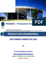 PEB2063 - Production Engineering I