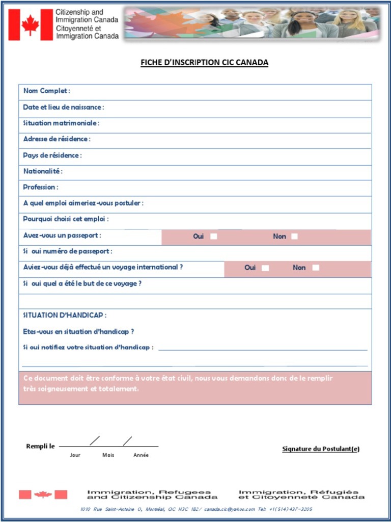 Fiche D'inscription | PDF