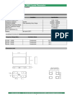 2.5 X 2.0mm SMD Crystal Resonator: Standard Specifications