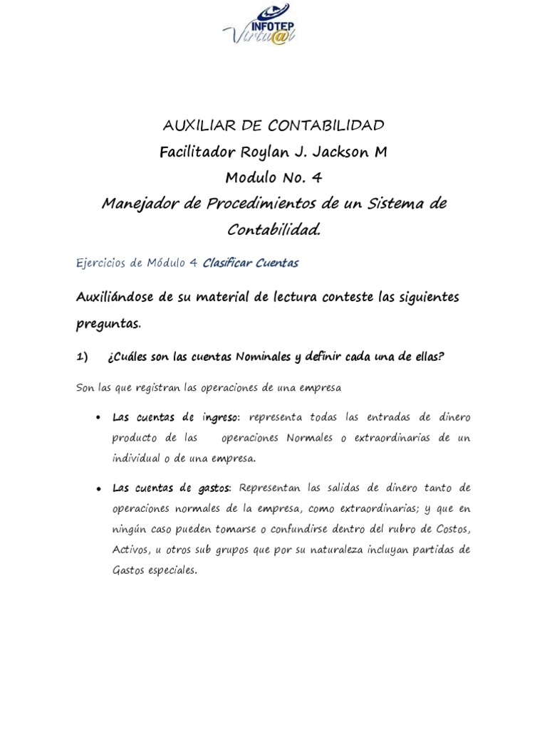 Actividad No 2 Modulo 4 Pdf Contabilidad Capital Economía