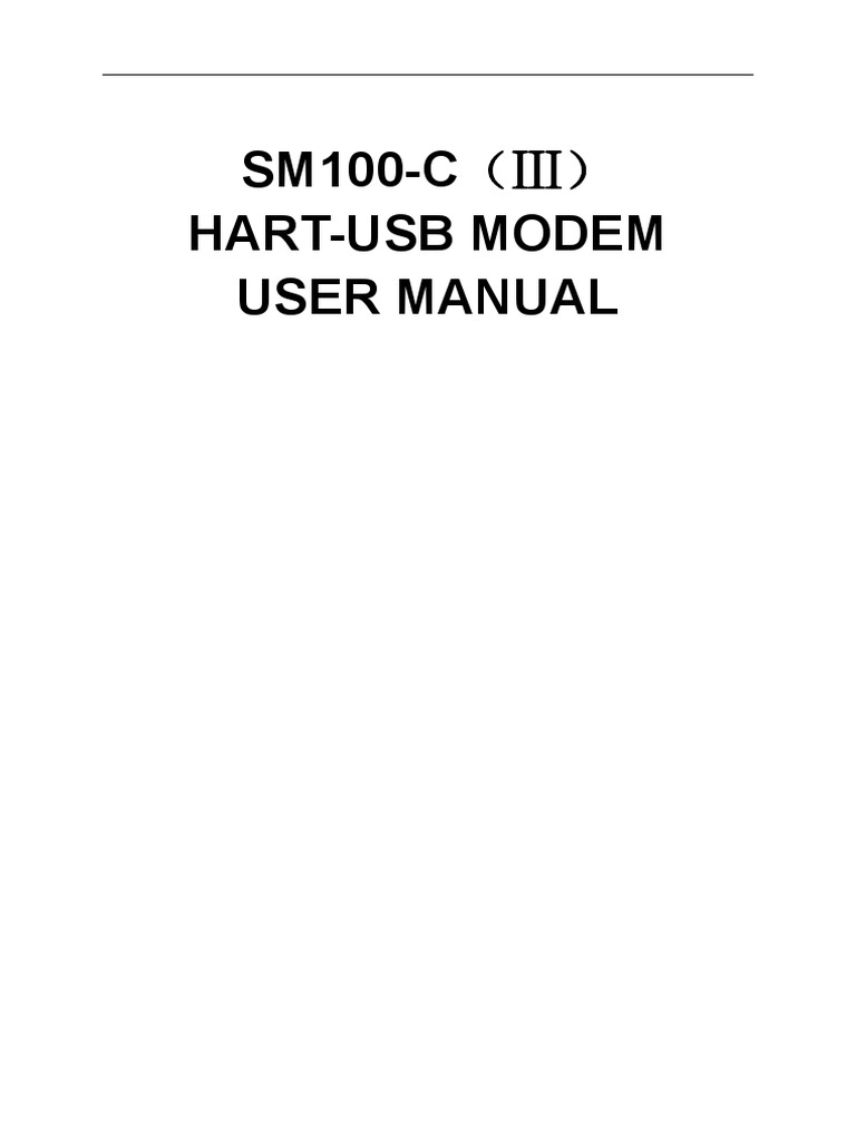 SM100-C ( ) HART-USB MODEM - User - Manual (Neutral 20190225 | PDF