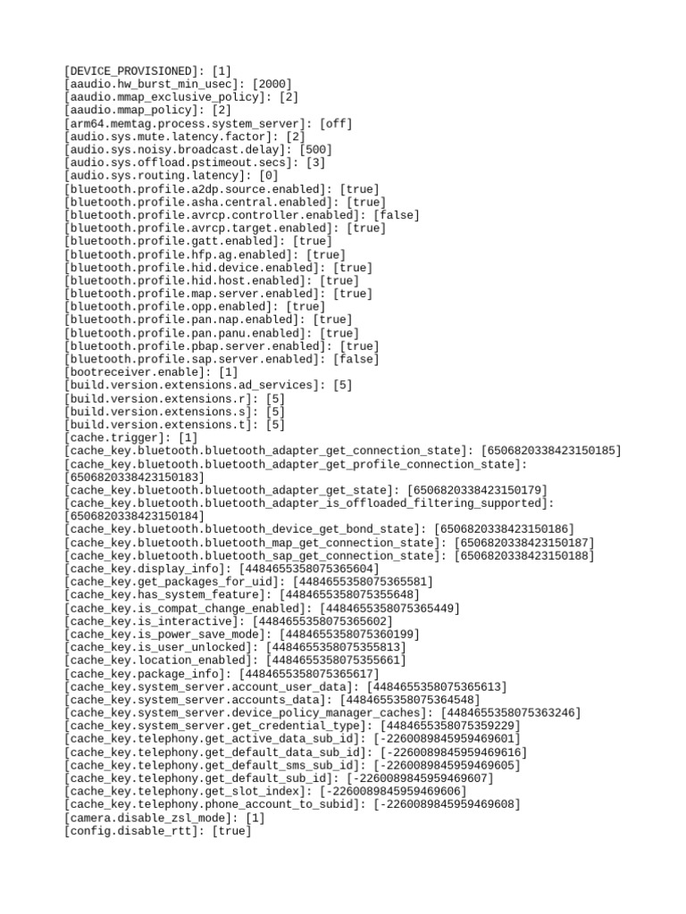 Android System Configuration Data | PDF | Information And ...