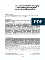 The Functional Assessment of Challenging Behaviour A Comparison of Informant Based, Experimental and Descriptive Methods