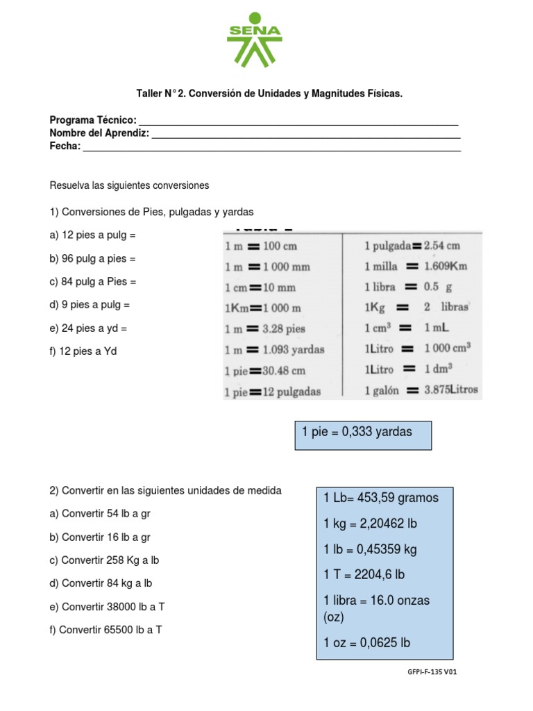 Taller #2 Conversion Unidades-Magnitudes Fisicas | PDF