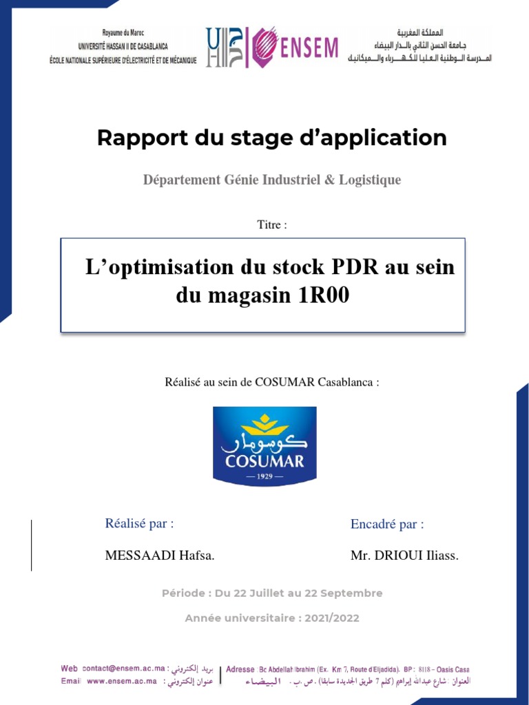 Rapport Cosumar | PDF