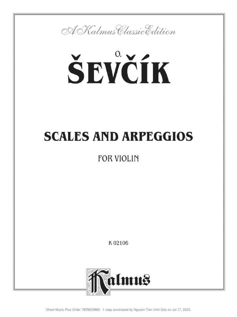 Ševčík Scales and Arpeggios For Violin PDF Performing Arts The Arts